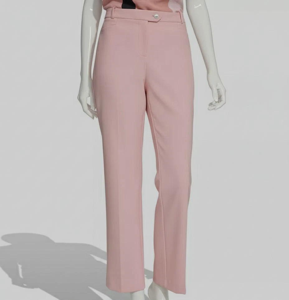 Calvin Klein Women's Pink Modern-Fit Infinite Stretch Straight-Leg Pants Size 12