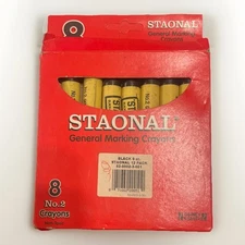 Staonal Industrial No.2 Marking Crayons Black 20051 New 8 Pack Non Toxic