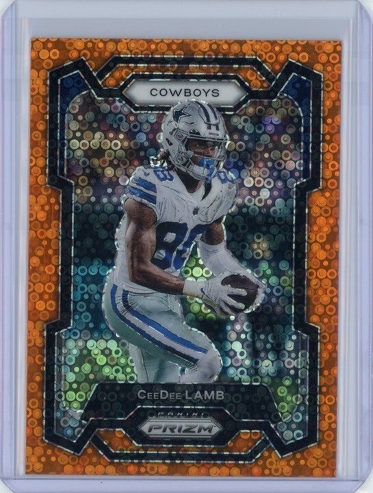 2023 Panini Prizm #72 CeeDee Lamb Orange Disco Cowboys