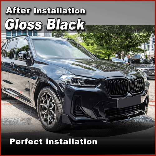 Glanz Schwarz Frontlippe Spoilerschwert Frontspoiler Für BMW G01 X3 G04 X4 LCI - Bild 3 von 11