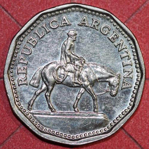 1962 Argentina  10 Pesos  Gaucho -Foreign Coin 23.6mm