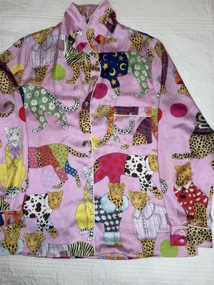 Karen Mabon Long-Sleeve Leopards Can't Change Their Spots Pajama Top Shirt Small