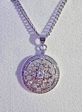 Ryze EverWear White Frost CZ Floral Medallion Pendant Necklace