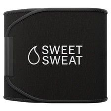 Sweet Sweat Premium Waist Trimmer eXtra Coverage - Black White Size S 35 x 9in 