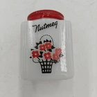 Vintage Tipp Milk glass Spice Shaker Basket Of Flowers Design Nutmeg - Rare EUC