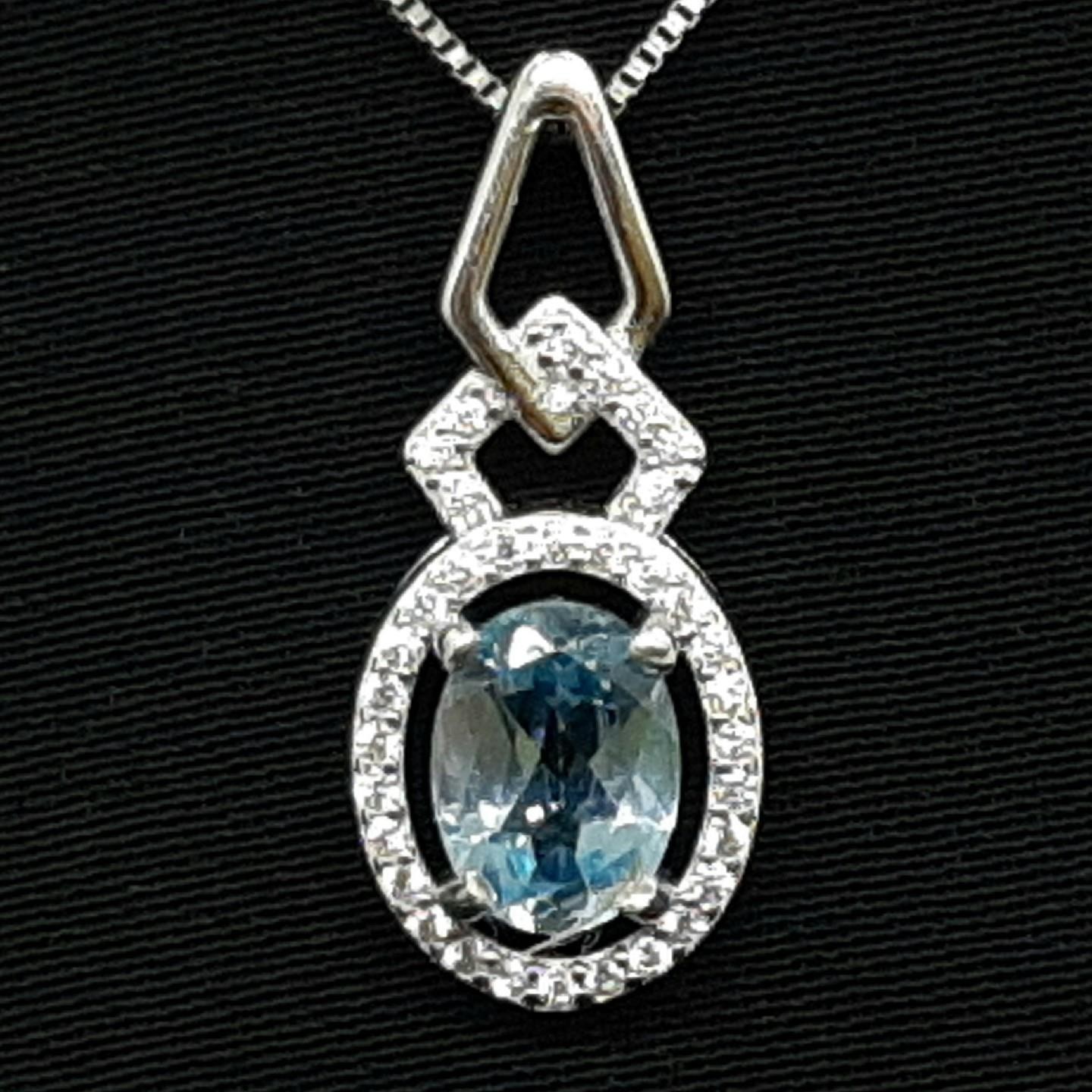 World Class 1.15ctw Swiss Topaz & White Sapphire 925 Sterling Silver Pendant