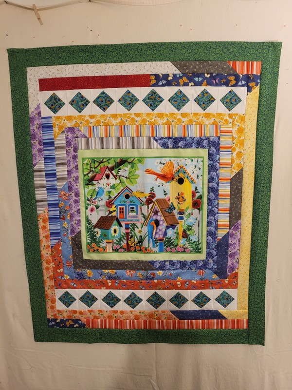Unfinished Quilt Top - Bird Stripe - Moda Jelly Roll - Made in VT