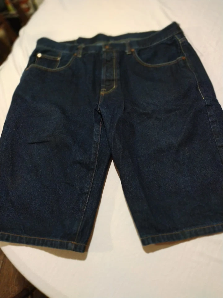 Heifetgens Evisu Shorts Mens 40 x 14 Blue Denim Skull Tiger Embroider Jean Jorts - Image 3 of 4