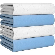 34"X36" Washable Incontinence Bed Underpads, Heavy Absorbency - 4 PACK FAST SHIP