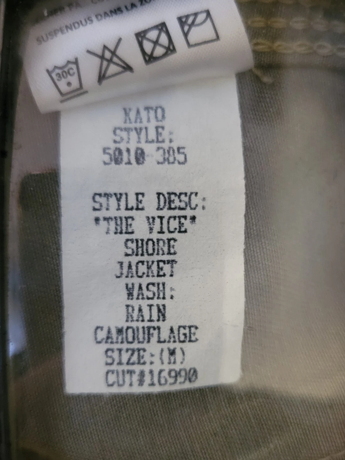 Kato The Vice Rain Camouflage Chore Jacket Hiroshi Green Black Shacket Men M - product detail image 10