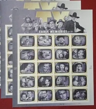 Two Sheets x 20 = 40 of TV EARLY MEMORIES 44¢ US Postage Stamps. USA Sc # 4414