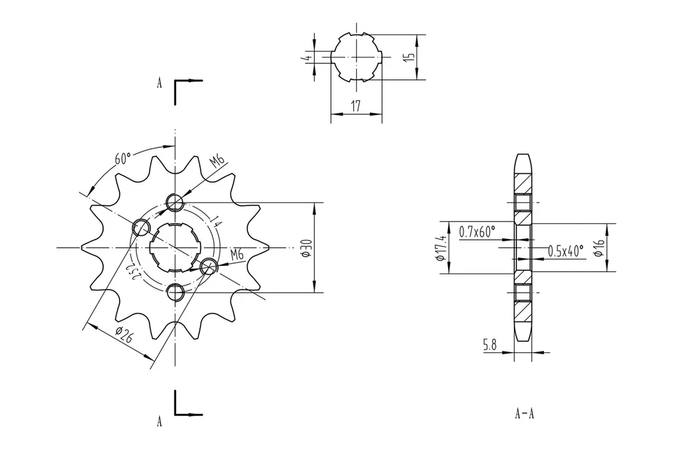 For Honda CRF80F 2004-2013 BikeMaster 965429 420 Series Sprocket Foto 2 de 2