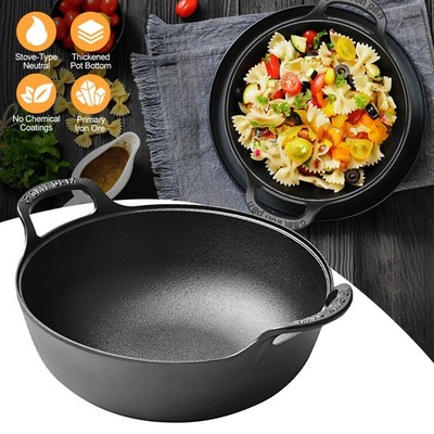 Gusseisen Wok - 24/30cm - Wokpfanne Gusspfanne Grillpfanne Eisenpfanne Induktion