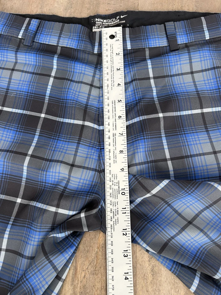 Мужские шорты Nike Golf Tour Performance Dri-Fit 35 синие серые клетчатые легкие - Изображение 4 из 4