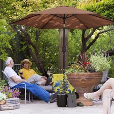 2.6M Garden Parasol Umbrella with Aluminium Pole, Tilt, Crank