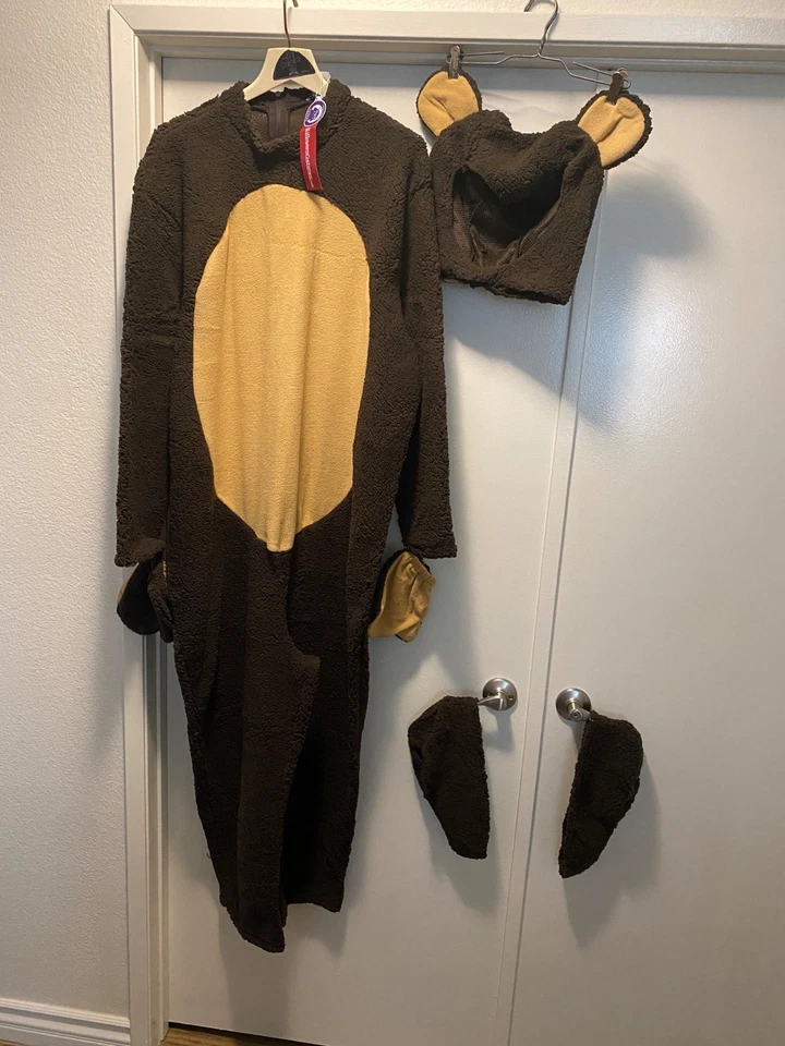 Hombre Adulto Talla Grande Oso Marrón Disfraz Nuevo JumpSuit Mits Zapatos Cubiertas XXL Foto 2 de 4