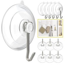12 Pack Heavy Duty Suction Cup Hooks for Glass Mirrors Stained Glass Doors