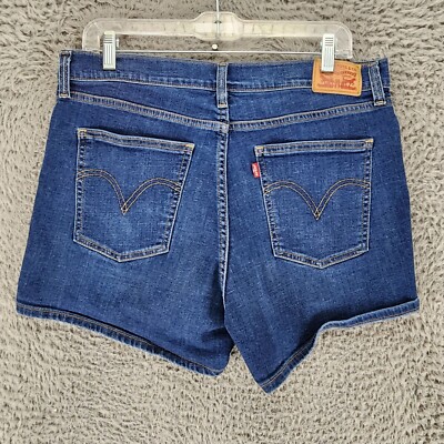 Levis Shorts Womens 32 Medium Wash Stretch Mid Rise Denim Jean *GUC*