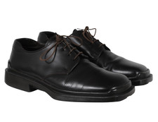 Prada AW99 Vtg Square Toe Lace Up 11 UK 10 Dark Brown Leather Dress Oxfords Shoe