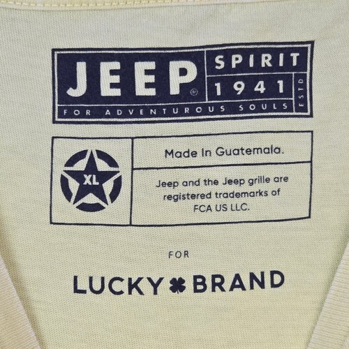 Lucky Brand JEEP SPIRIT SHIRT ADULT XLARGE YELLOW WRANGLER 4X4 FCA OFFROAD NWT - Picture 10 of 15