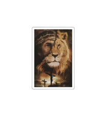 Jesus Lion Cross Sticker Decal