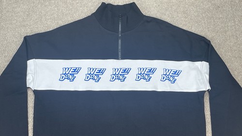 WE11DONE Men's 1/4 Zip Long Sleeve Spell Out Sweatshirt Size Small - Picture 4 of 15