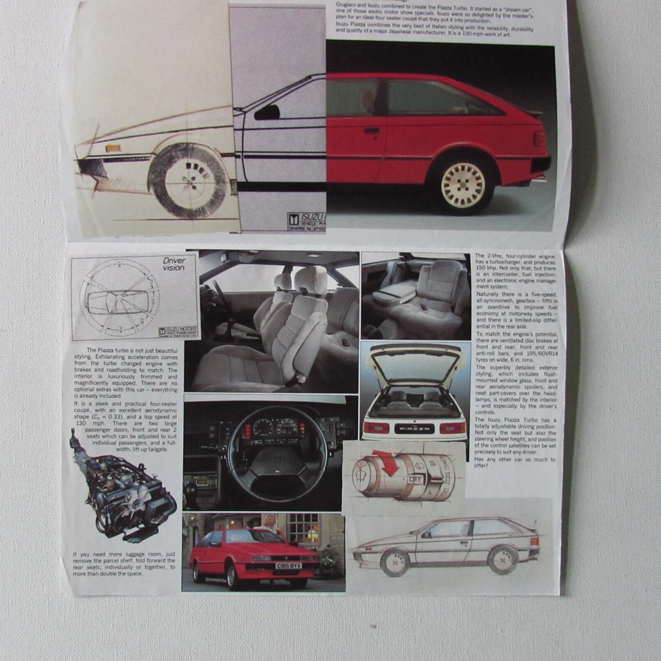 Isuzu Piazza Turbo Brochure Designed by Giugiaro - Image 3 of 4