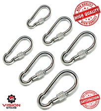 Galvanised Carabiner Snap Spring Clip Hook Karabiner Locking Carabina ALL SIZES