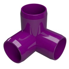 3/4" 3-Way PVC Elbow Fitting, Purple (8-PK) FORMUFIT Furniture Grade, USA Made