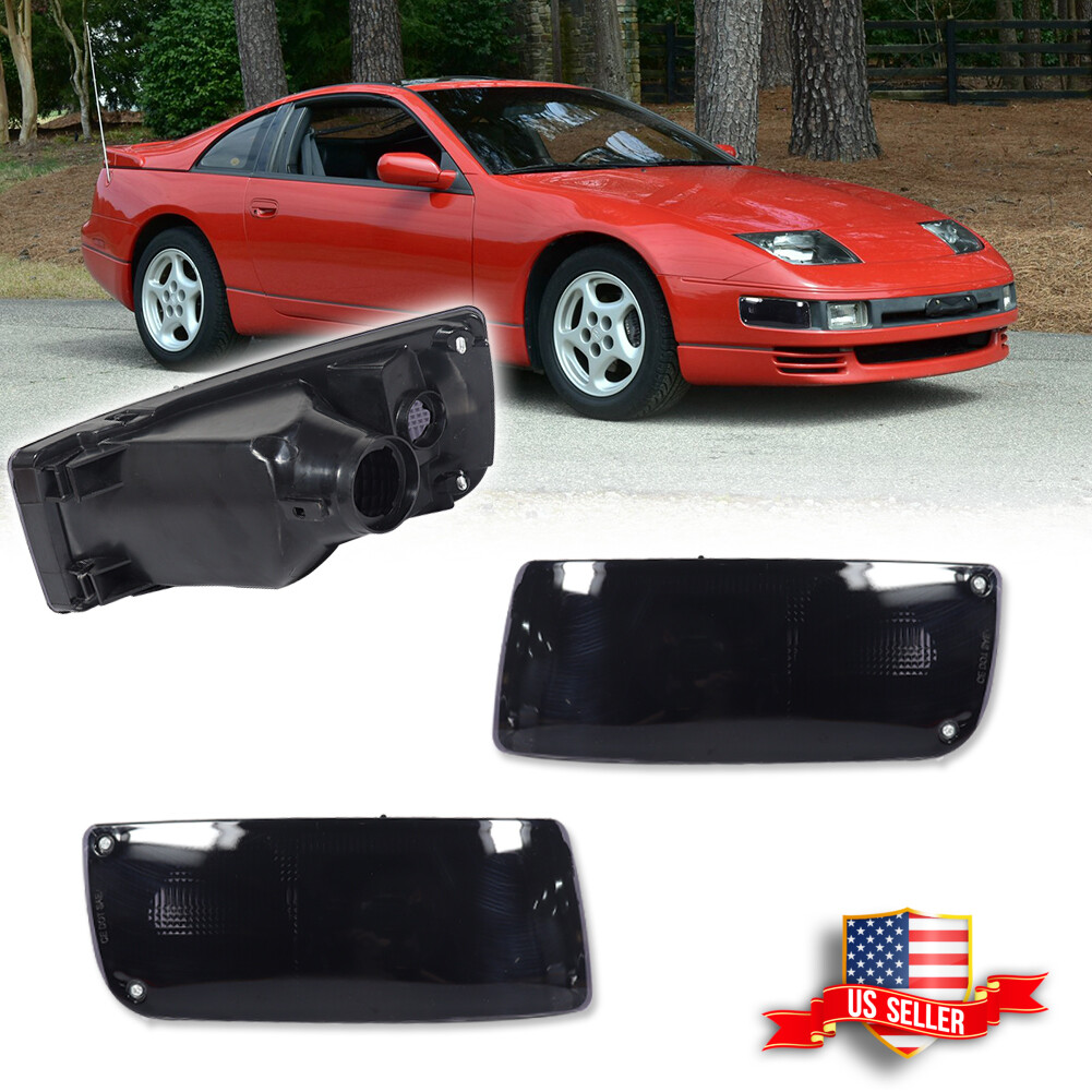 2X Smoked Front Bumper Signal Lights For 90 91 92 93 94 95 96