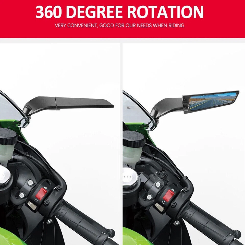 Espejos retrovisores ajustables 360° para Honda CB1000R CB650R CB750 Foto 2 de 4