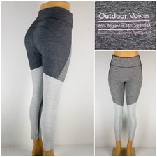 Outdoor Voices Womens Medium Leggings 7/8 Springs Tri Tone Gray Spandex EUC