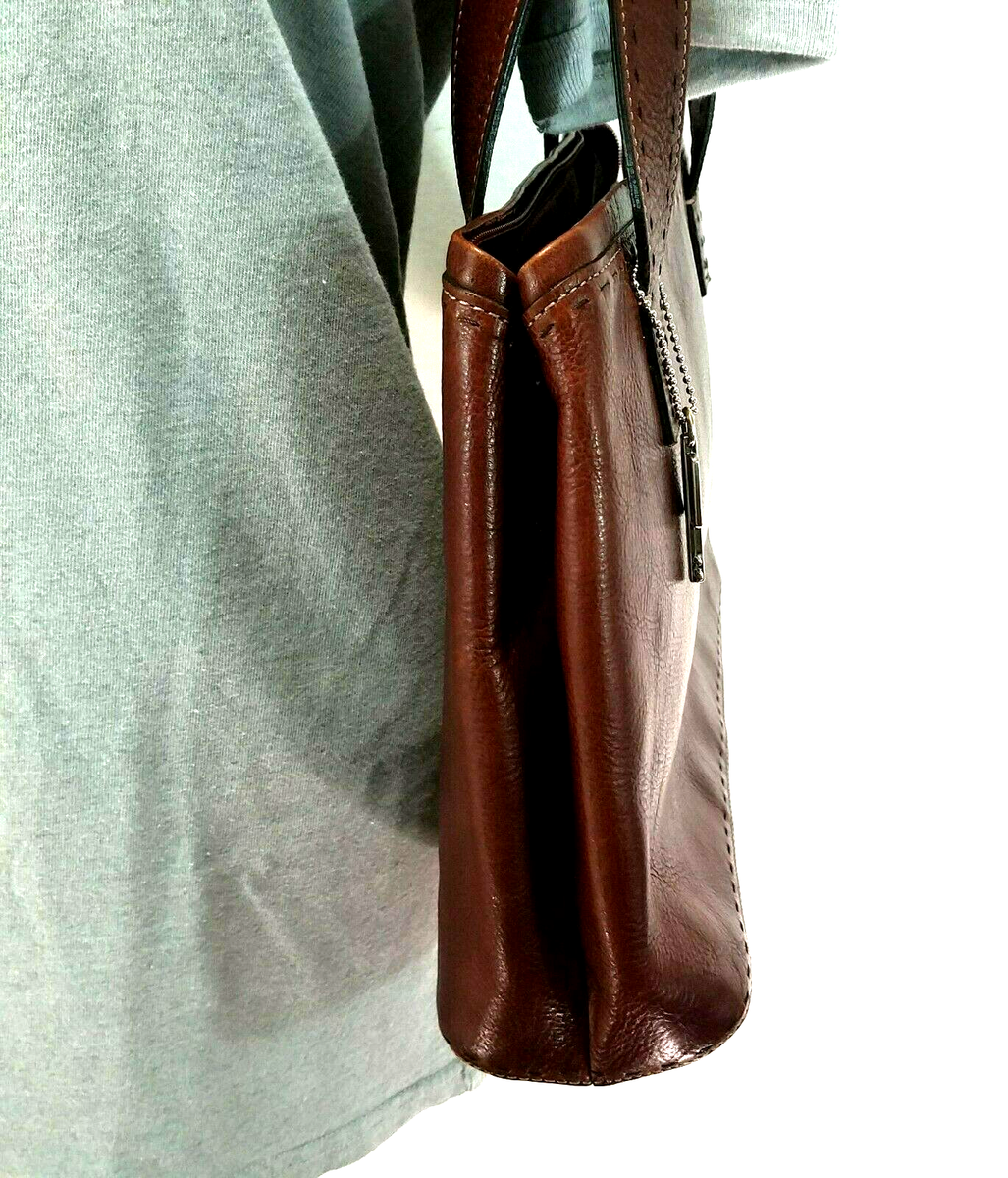 FOSSIL Vintage Brown Leather Shoulder Bag Purse ZB9099