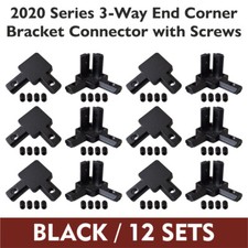 3 Way End Corner Bracket w Screws for 2020 Aluminum Extrusion Profile 4/8/12Sets