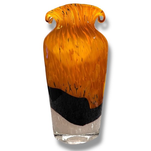 Murano Lavorazione Arte Vase Handblown Gold (yellow) Black White 11.5” - 第 4/7 張圖片