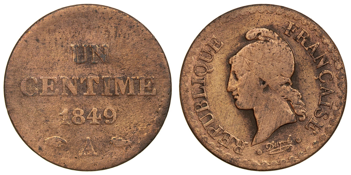 France - 1 Centime 1849 | eBay