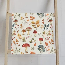 Autumn Forest Mushrooms Hand Towel, Cozy Kitchen Decor, Fall Home Essentials,