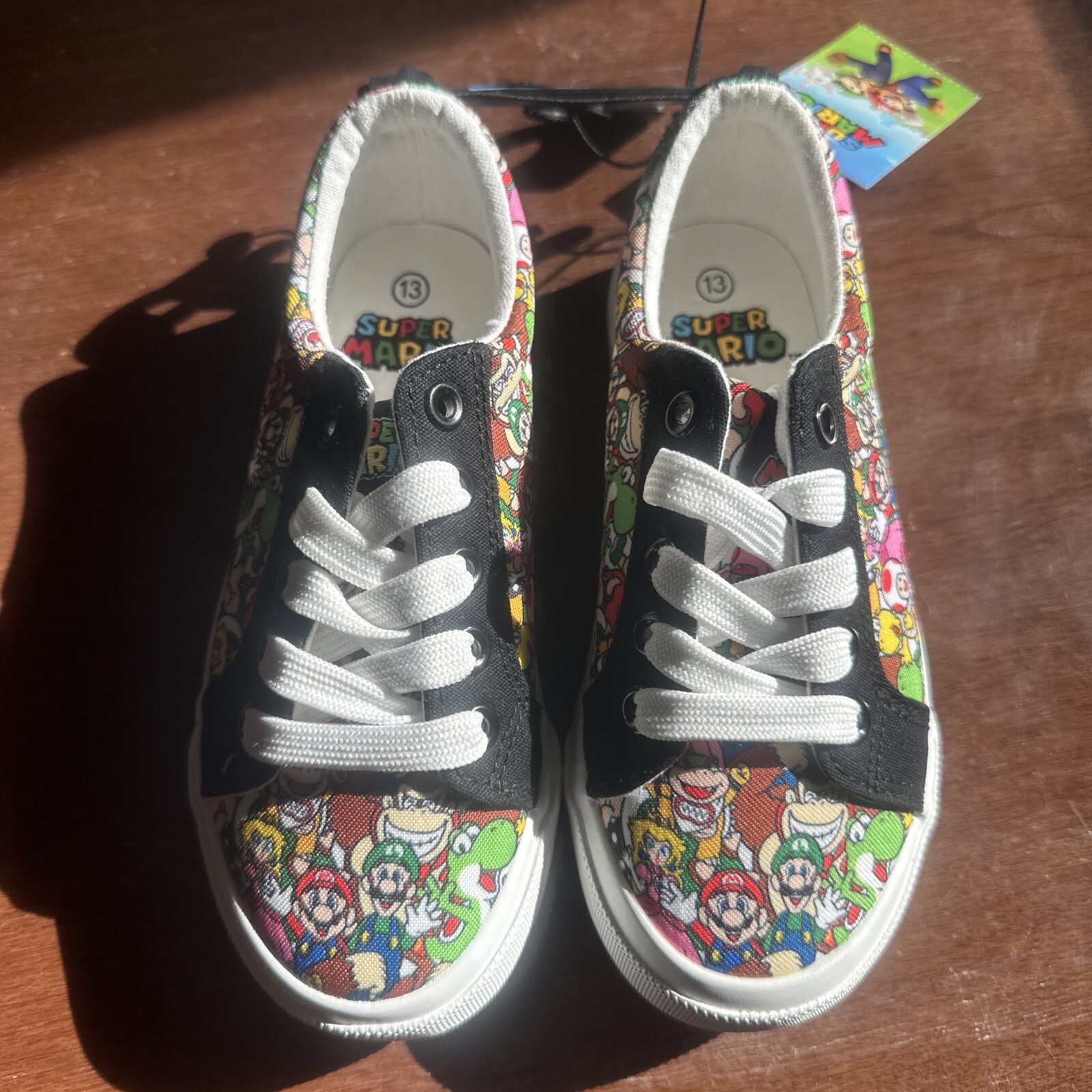 NEW Nintendo Super Mario Brothers Sneakers 13 Lace Up Ground Up Shoes Low Canvas