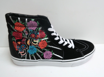 Vans Sk8-Hi Dia De Los Muertos B&W Glow in Dark Skulls Vans Sk8-Hi Dia De Los Muertos B&W Glow in Dark Skulls