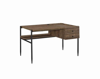 Coaster Lawtey Industrial Aged Walnut And Black Writing Desk