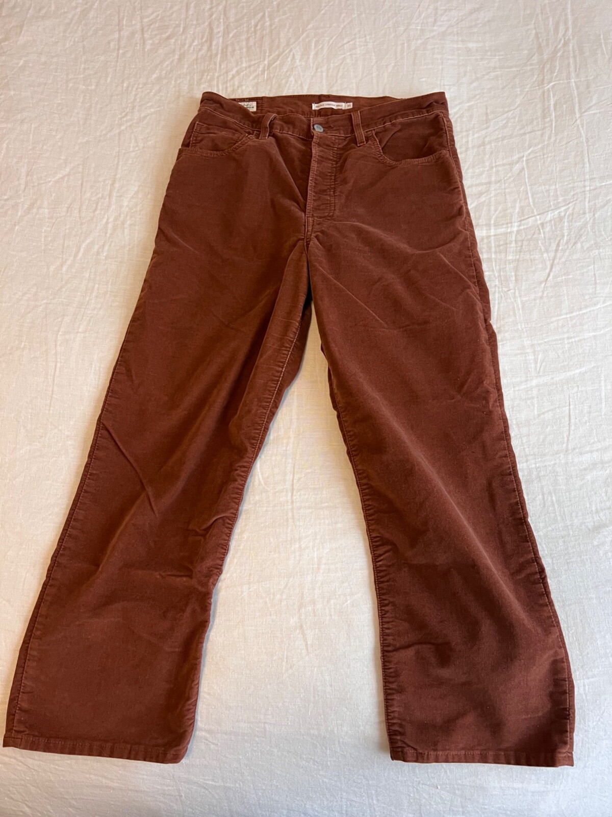 Levi's Ribcage Straight Ankle Brown Corduroy Velvet Jeans Pants 31