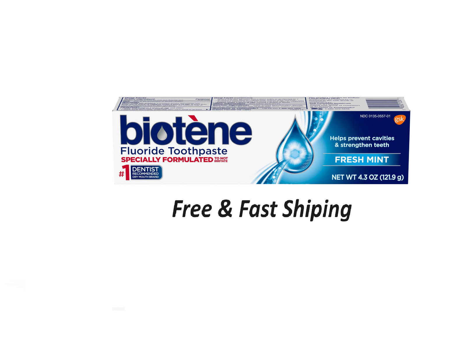 Biotene Original Sugar Free Fluoride Toothpaste for Dry Mouth, Fresh