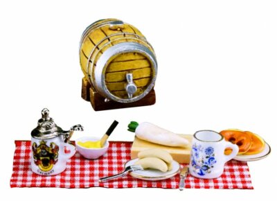 Dollhouse Miniature Beer Barrel Picnic Reutter Porcelain 1:12 E172 DollysGallery