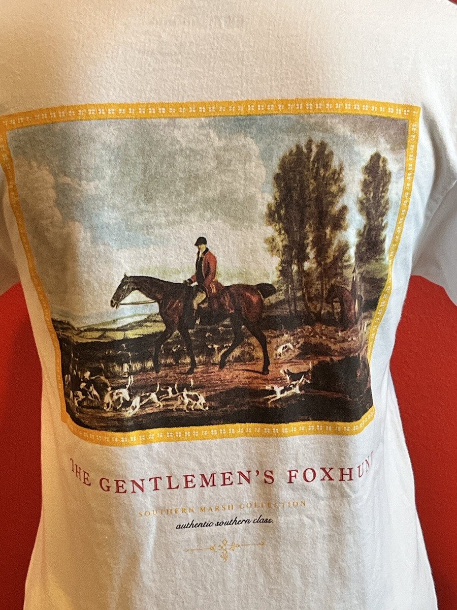 Southern Marsh Collection Women's Small White 100% Cotton T-Shirt FoxHunt