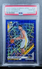 KLAY THOMPSON - 2019🔥PANINI DONRUSS OPTIC “BLUE VELOCITY” #18 / PSA MT 10🔥G.S.