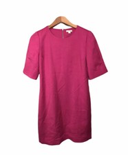 Gap Shift Dress Womens Size 4 Zip Short Sleeve Knee Length Hot Magenta Pink
