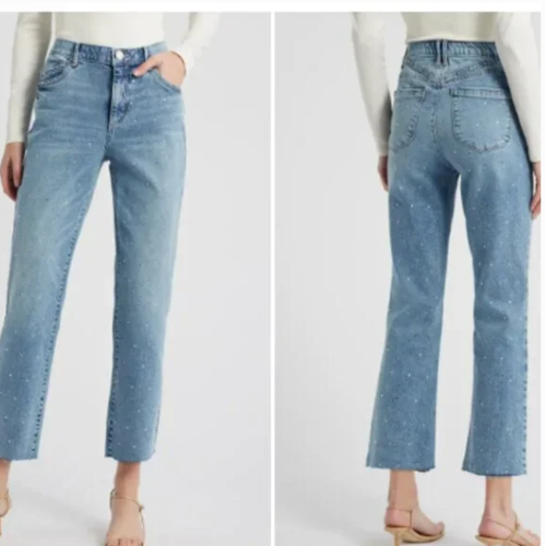 Democracy Wit Wisdom "Ab" Soluzione Bennet Stivaletto a malapena Jeans Strass Nuovo con etichette 20W - Foto 2 di 13