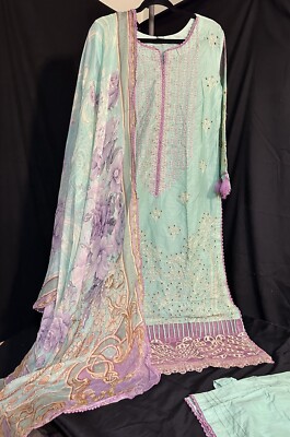  Premium BRAND ADAN LIBAS -Beautiful EMB COTTON Suit .3 pc , Medium - $65