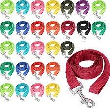 24 Pack Nylon Dog Training Leash Bulk 5 ft Dog Leash for Small and Medium Dog