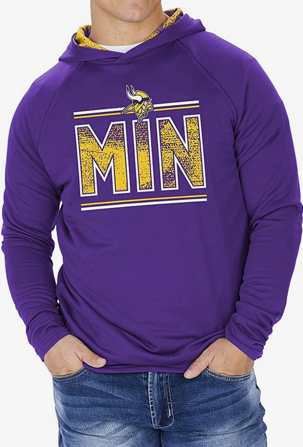 Мужская легкая толстовка Zubaz Minnesota Vikings NFL со статичной подкладкой для капюшона